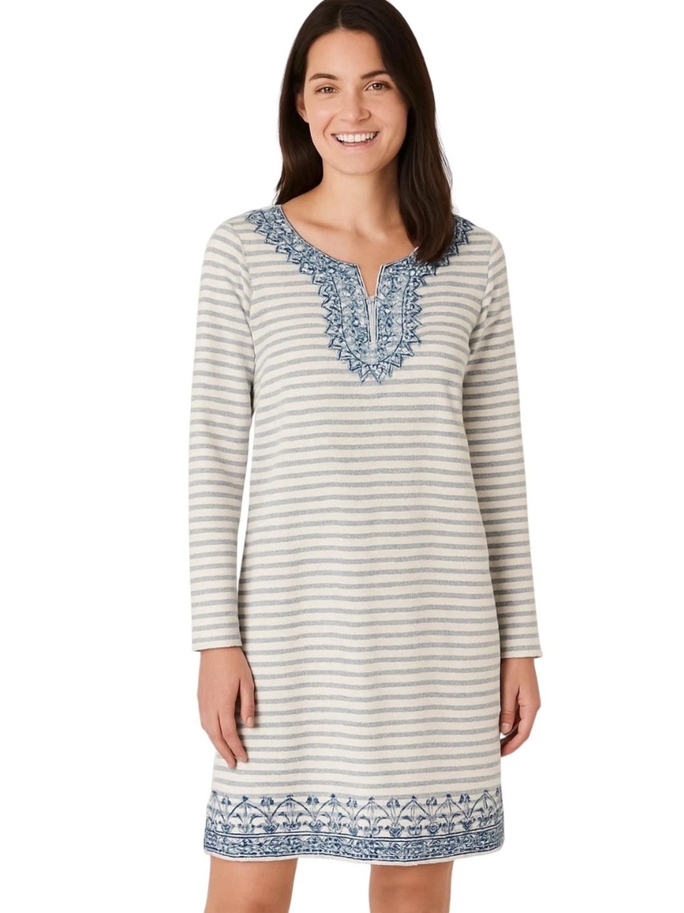 Cabana Life Mint Green & Navy Striped Top